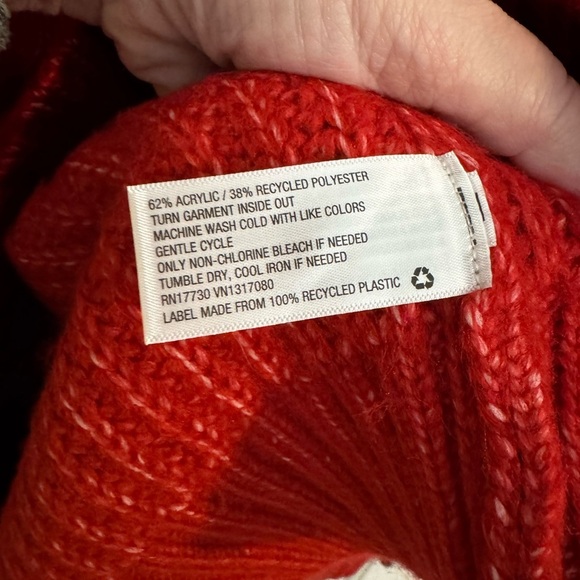 A New Day Plus Cable Knit Red Crew Neck Balloon Sleeve Sweater XXL - Picture 7 of 8